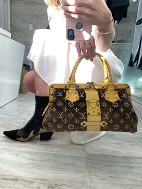 Authentic Louis Vuitton Trompe-l'œil L'Ingenieux Bag With Alligator and Velvet
